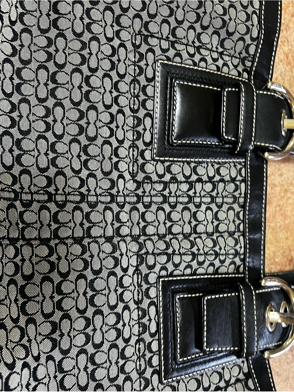 Coach  Black and Gray Signature Tote with Matching Wallet - Picture 5 of 16
